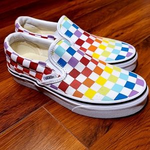 Vans Checkerboard Rainbow Women size 5